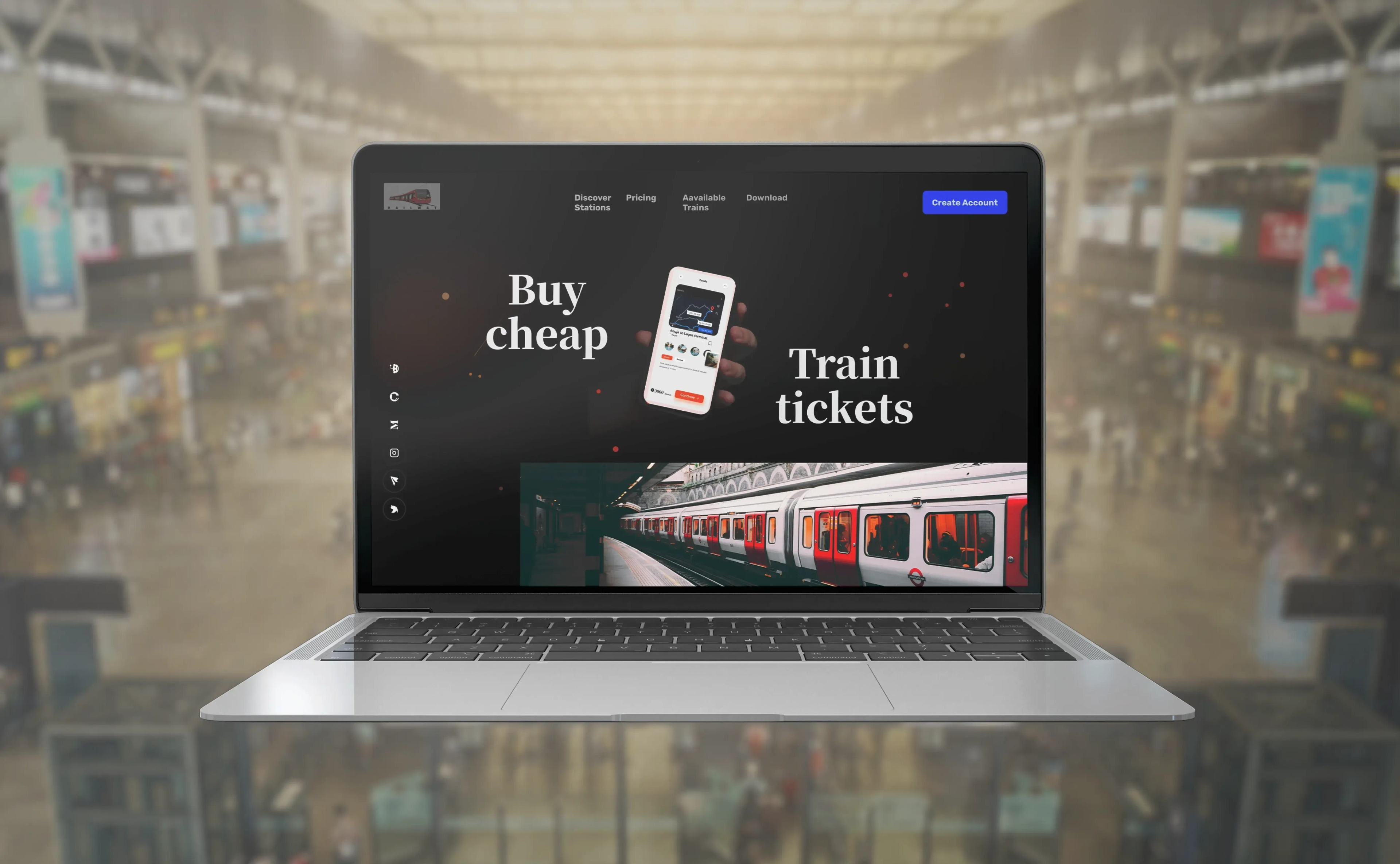 Rail app interface Rail app interface